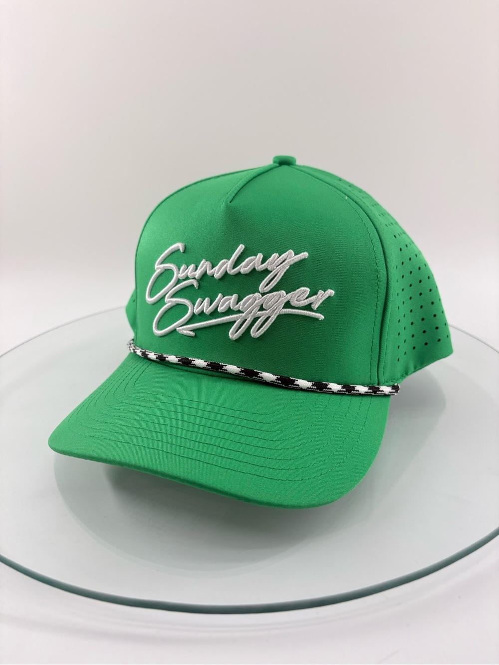 Sunday Swagger Snapback Rope Hat Limelight Green Performance Golf Embroidered